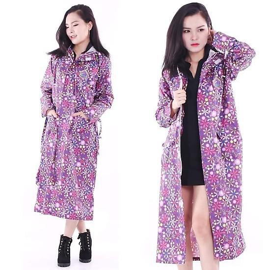 Áo mưa măng tô nữ vải dù cao cấp nhiều size