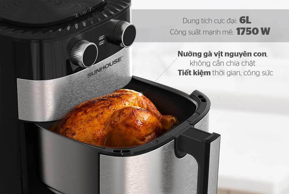 Nồi Chiên Không Dầu SUNHOUSE SHD4026 6L - Hàng chính hãng