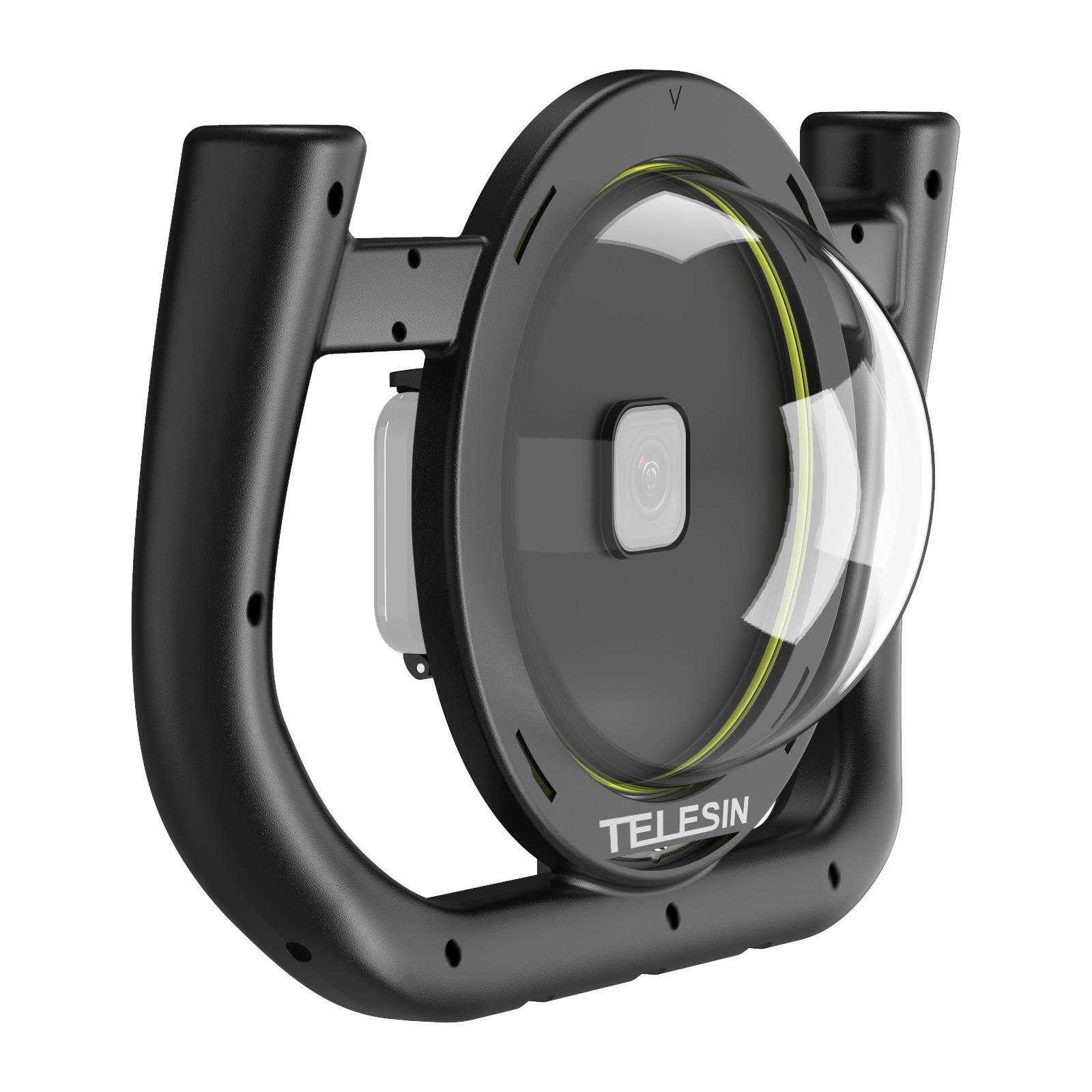 TELESIN GP-DMP-T10 Dome Port for GoPro Hero 10/9/8/7/6/5 with 30M Waterproof Housing Dual Handle Stabilizer Diving Rig