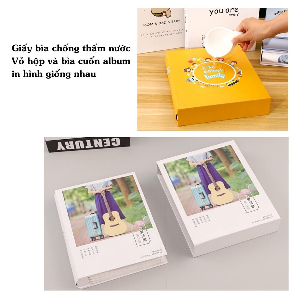 Album ảnh 10x15 đựng 200 tấm có hộp bìa chống thấm nước giữ ảnh cho con, gia đình, tình yêu, ảnh cưới