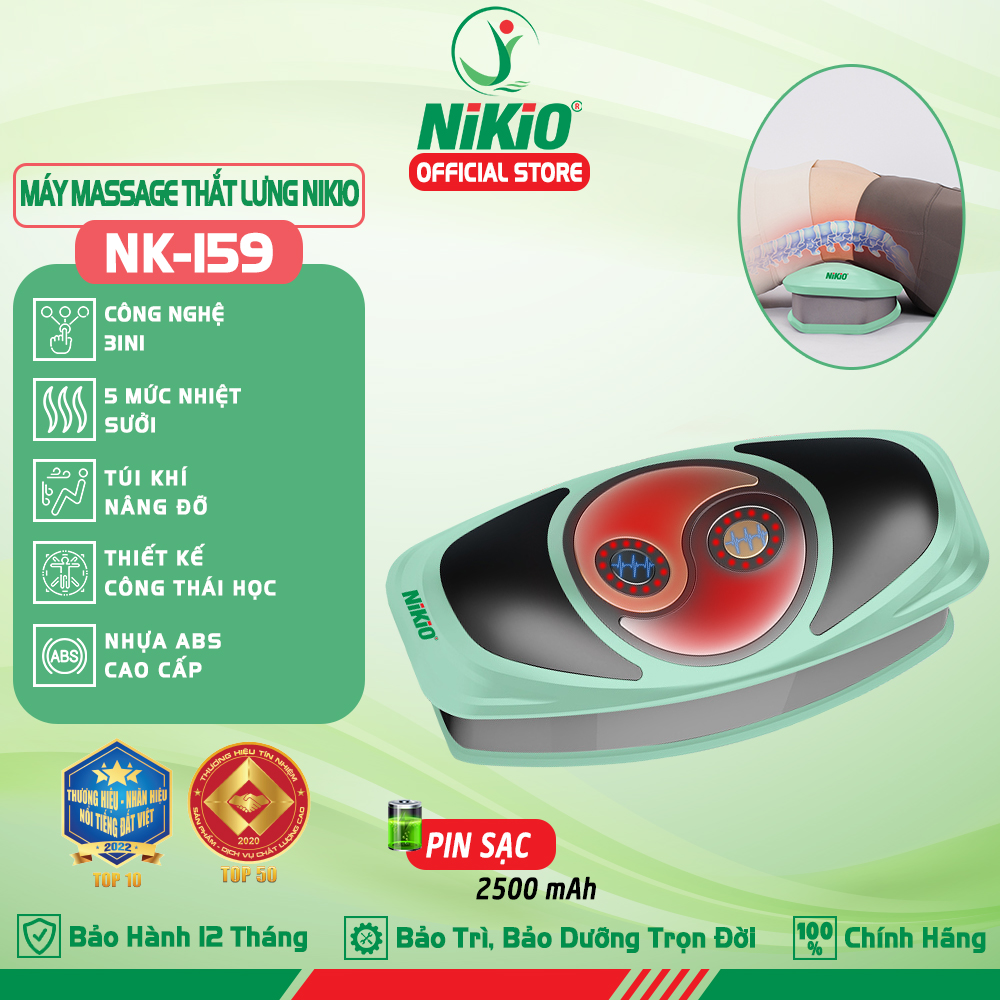 Máy massage lưng cột sống đa năng Nikio NK-159 - Giải pháp hỗ trợ giảm đau nhức mỏi lưng