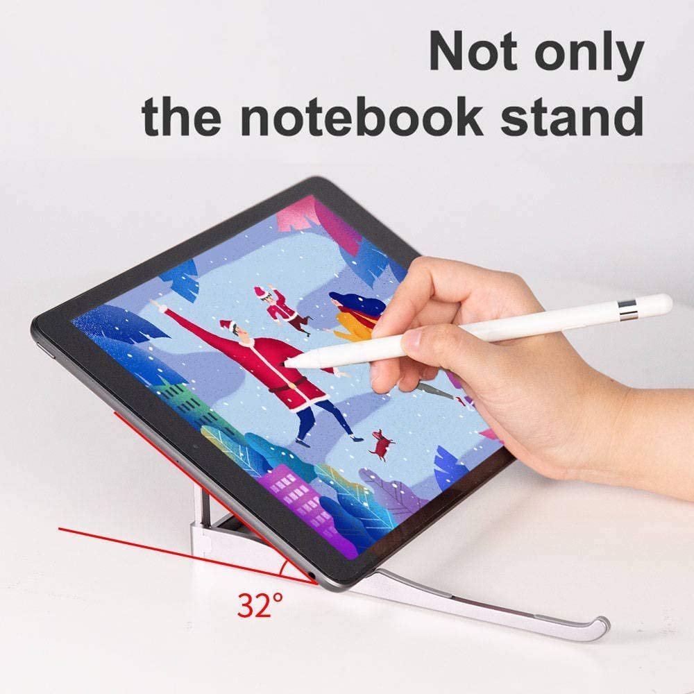 Stand/ Giá đỡ nhôm kê Macbook, Laptop, iPad, Tablet gập gọn kiểu mắt kính Lucas - Hàng Chính Hãng