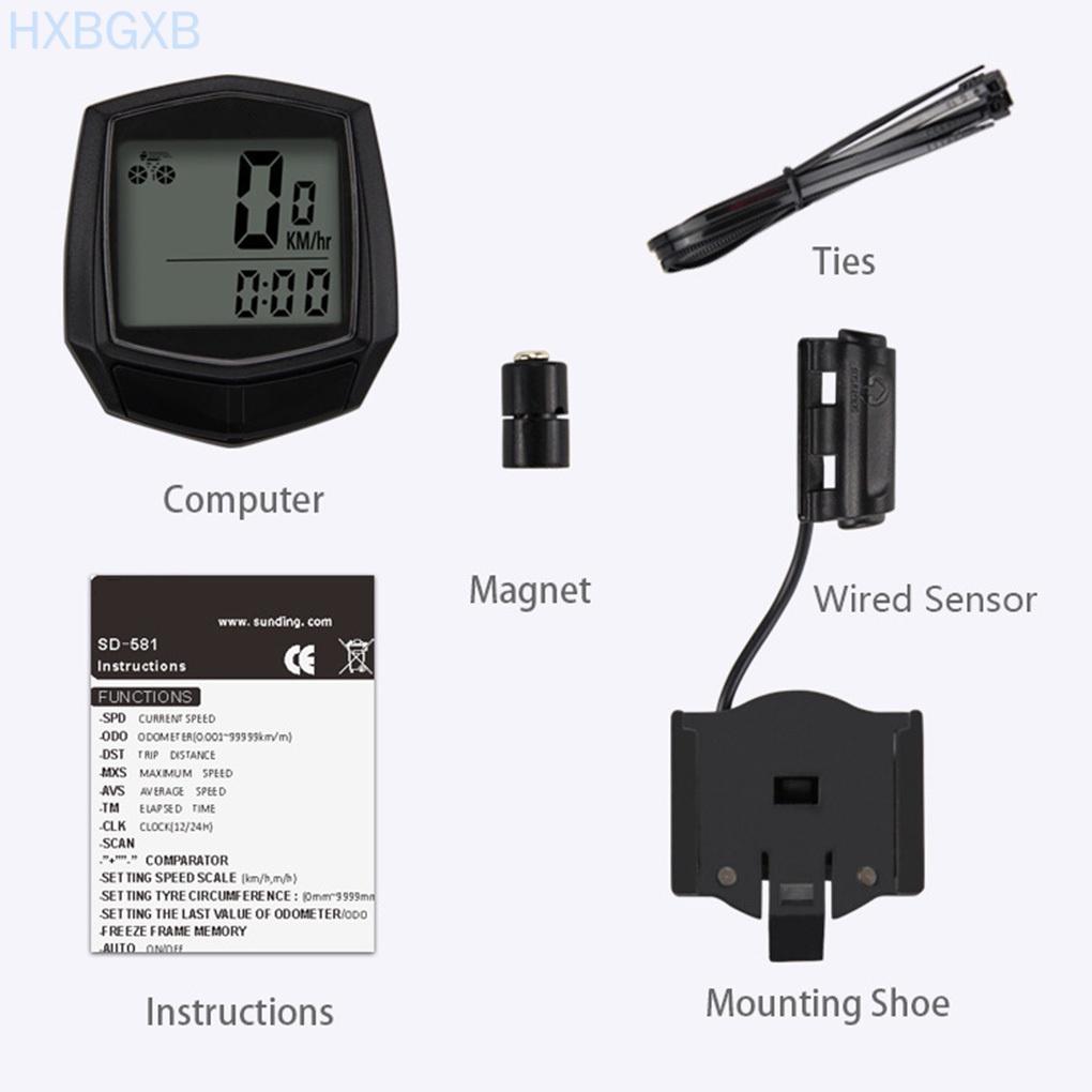 Waterproof Bike Cycling Computer LCD Display Bicycle Wired Odometer Speedometer Bike Accessory