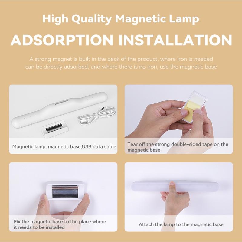 Tri Đèn Ngủ Led Từ Tính Không Bước Có Thể Sạc Bằng Cổng Usb