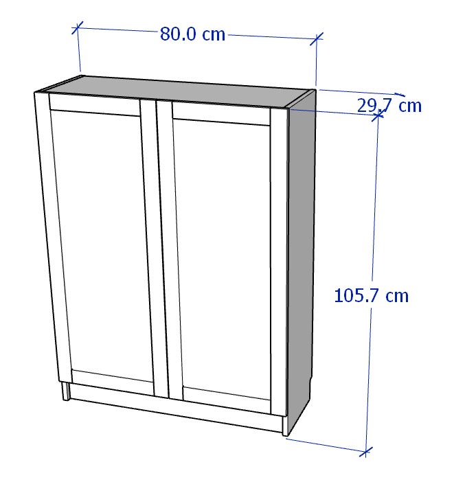 JELLY, Kệ sách 3 tầng 2 cửa mở SHE_051, 80x30x106cm