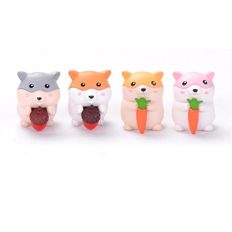 KHO-HN * Combo 04 chuột Hamster dễ thương trang trí tiểu cảnh, bonsai, móc khóa, DIY