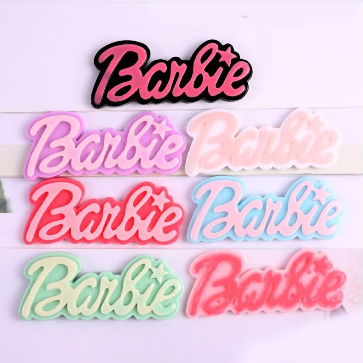 Charm chữ Barbie siêu dễ thương dùng để trang trí vỏ ốp điện thoại, làm móc khóa, dán Jibbitz, DIY