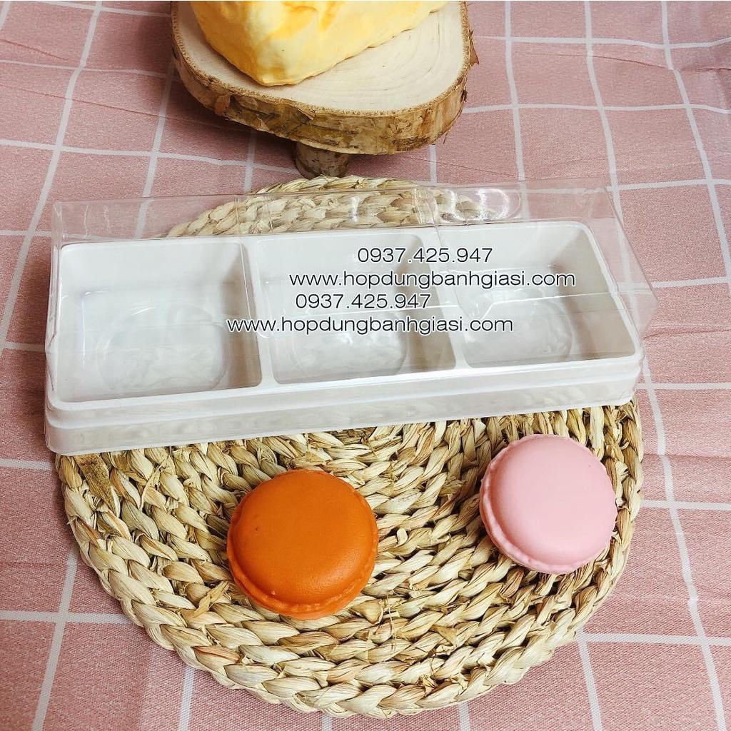 100 Hộp 3 ngăn đế trắng đựng bánh trung thu 50g