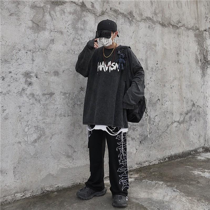 Áo thun dài tay ulzzang unisex xám mới