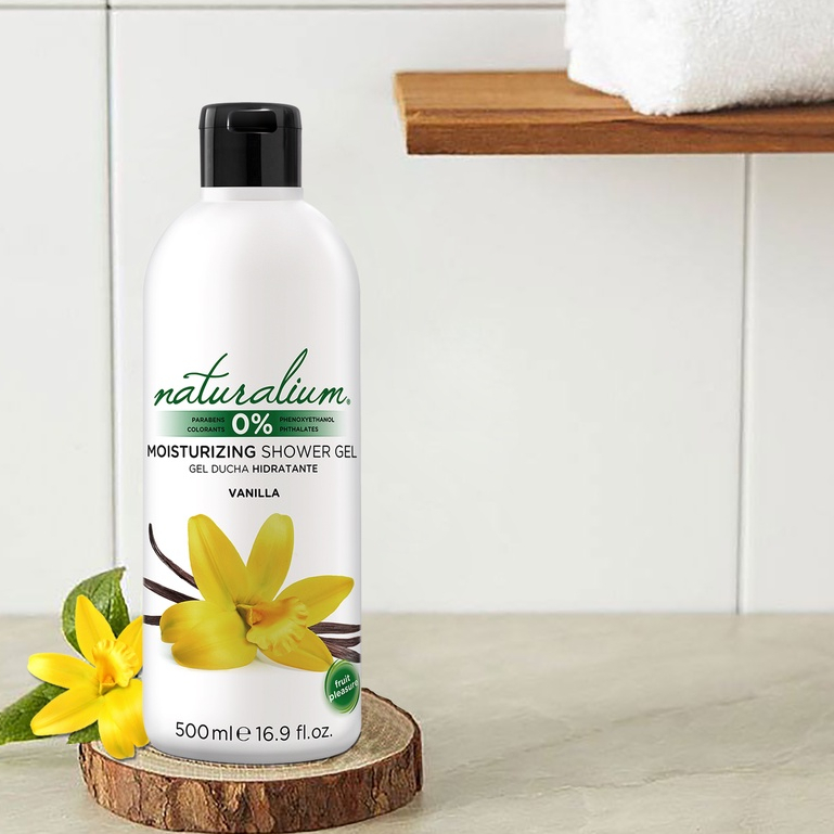 Sữa tắm dưỡng ẩm NATURALIUM hương hoa vani 500ml giúp loại bỏ bụi bẩn, dưỡng ẩm & làm sáng da