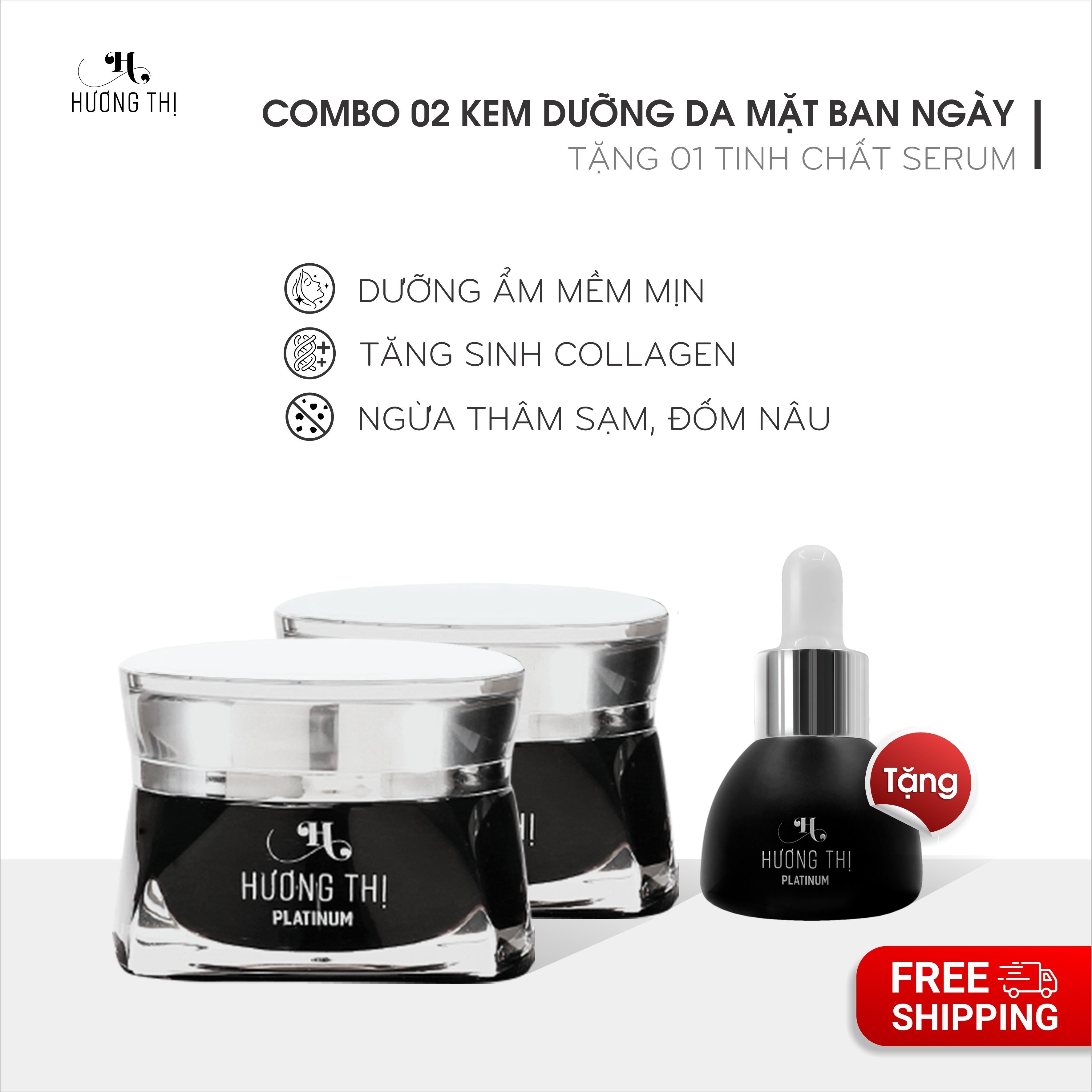 Combo 02 Kem Dưỡng Trắng Da Ban Ngày Hương Thị 50g + Tặng 01 Serum Dưỡng Da 15ml