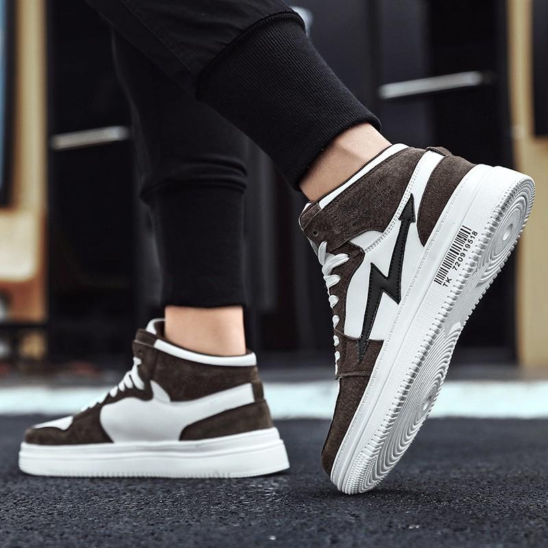 Giày Thể Thao Da Pu Phối Màu Hỗ Trợ Tăng Chiều Cao Phong Cách Hàn Quốc Thời Trang