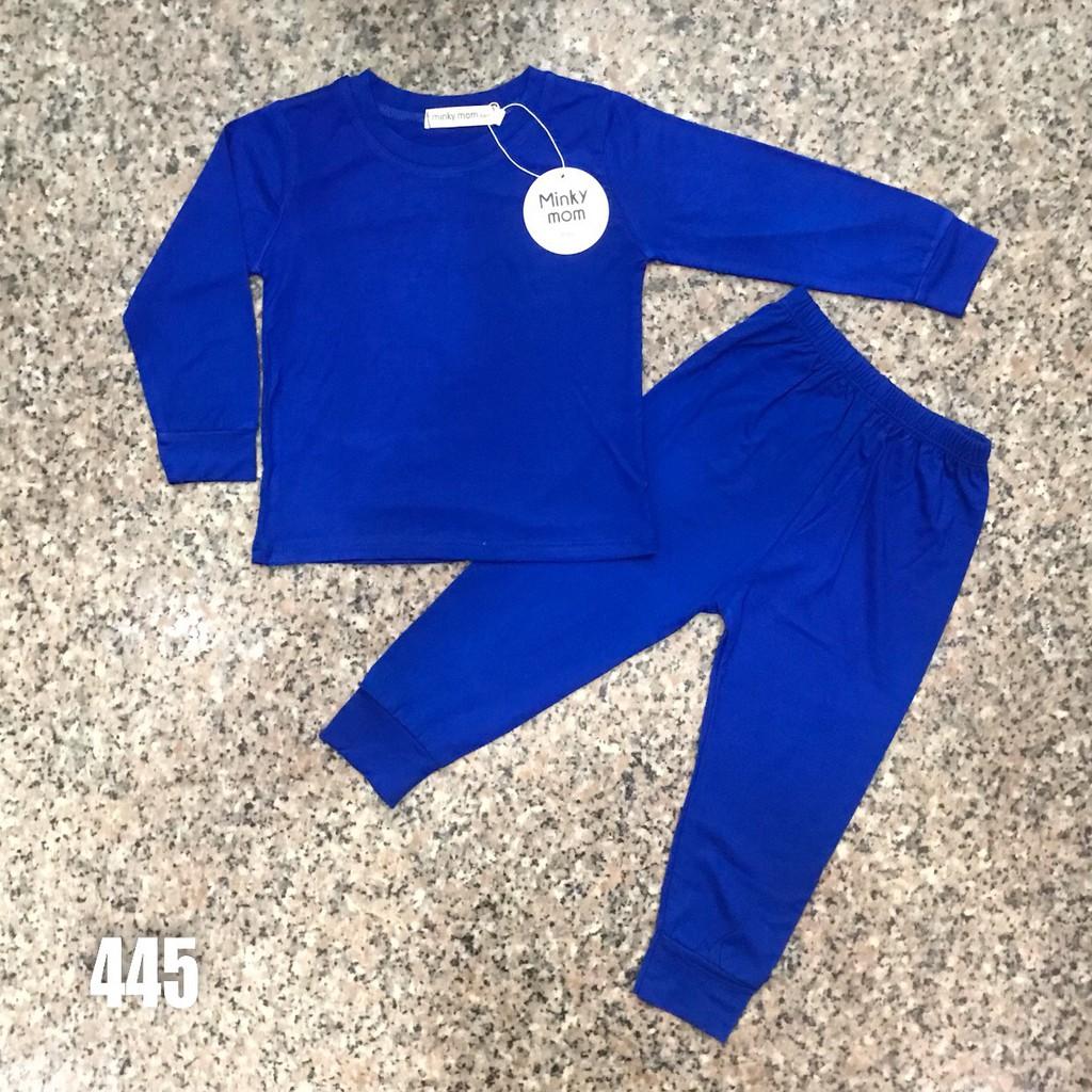Bộ thun lạnh dài tay Minky Mom cho bé trai và bé gái từ 8-32KG.
