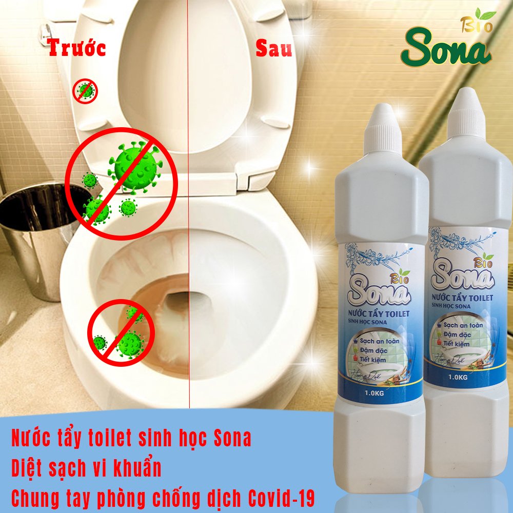 Nước Tẩy bồn cầu toilet sinh học SONA 1kg hương quế