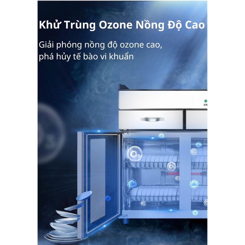 Tủ Sấy Bát Đĩa Khử Khuẩn Ozone 2 Cánh, Máy Sấy Khô Chén Đĩa 350L Cao Cấp