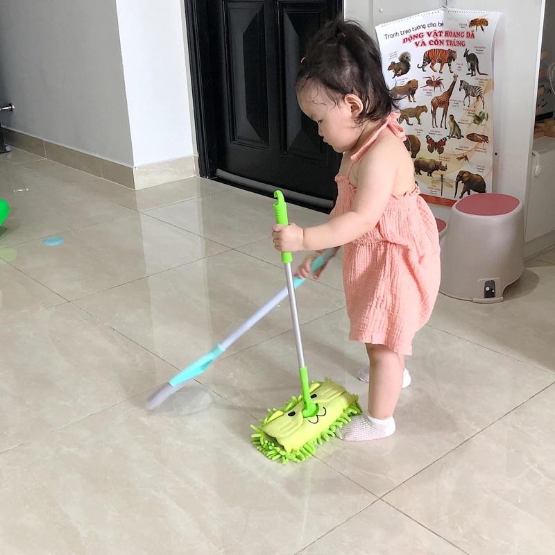 Bộ Chổi - Cây Lau - Hót rác cho bé 2 tuổi trở lên thực hành cuộc sống, tránh xa TV, Điện thoại có hại cho bé