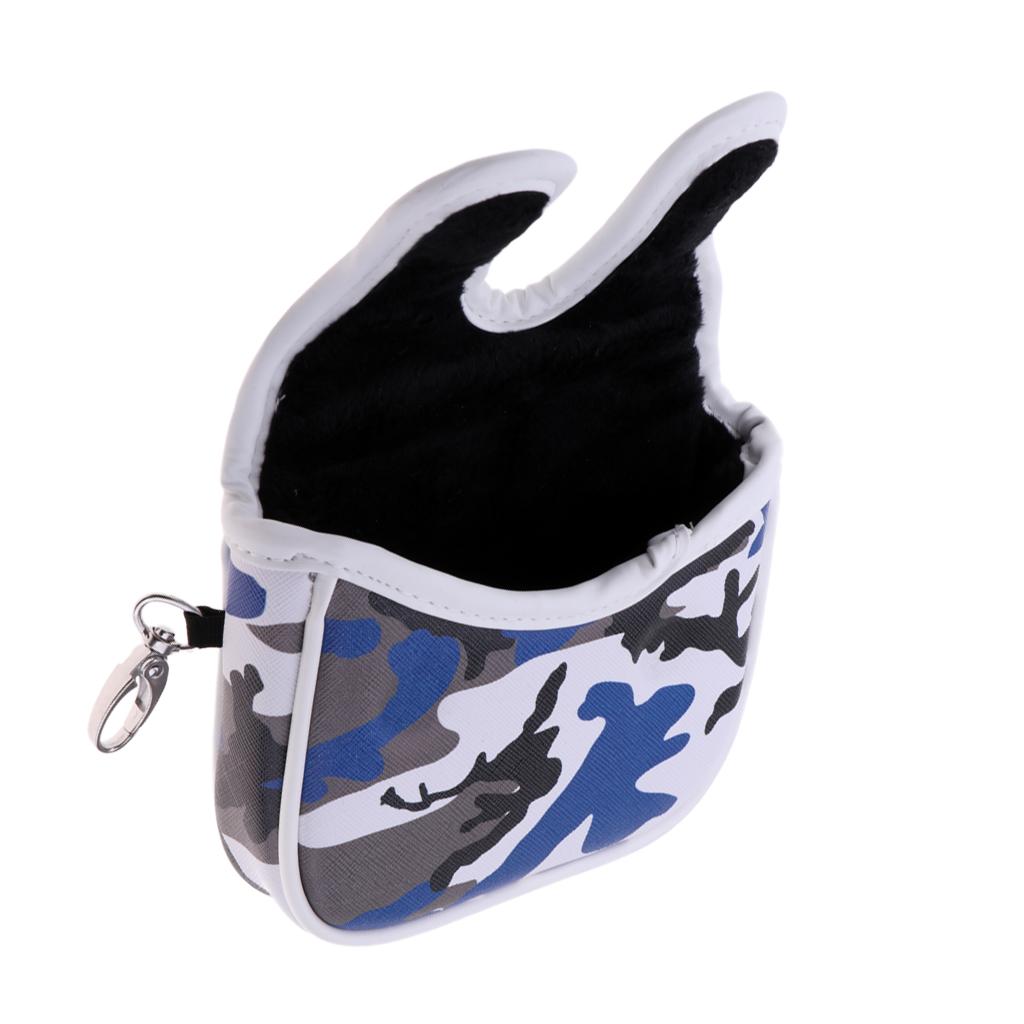 Golf Mallet Putter Cover Headcover with Magnetic Closure Camouflage Blue