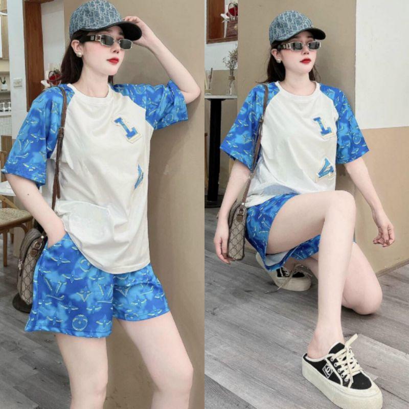Bộ đồ sort nữ in họa tiết LA, đồ bộ dạo phố mặc nhà siêu xinh