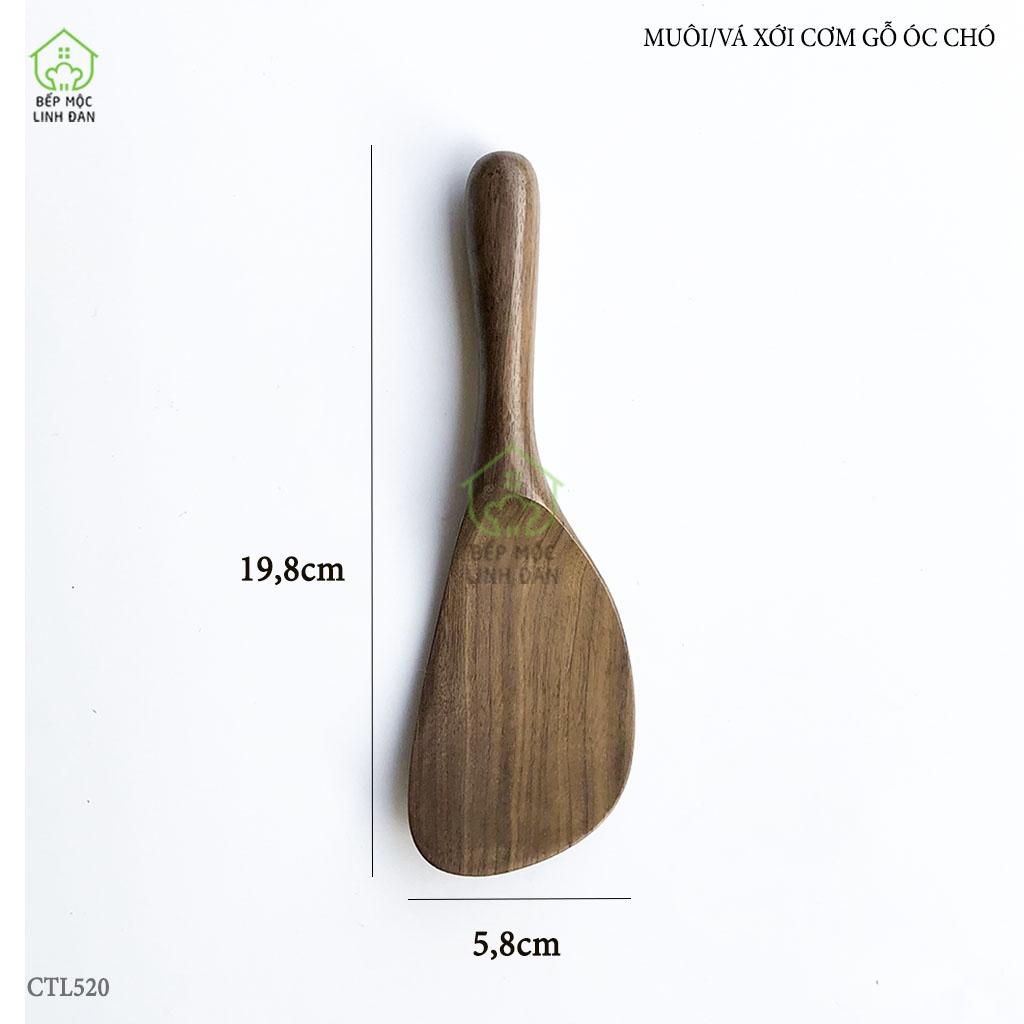 Muôi/vá xới cơm, vét bột, trộn salad_Gỗ óc chó nhập khẩu siêu sạch