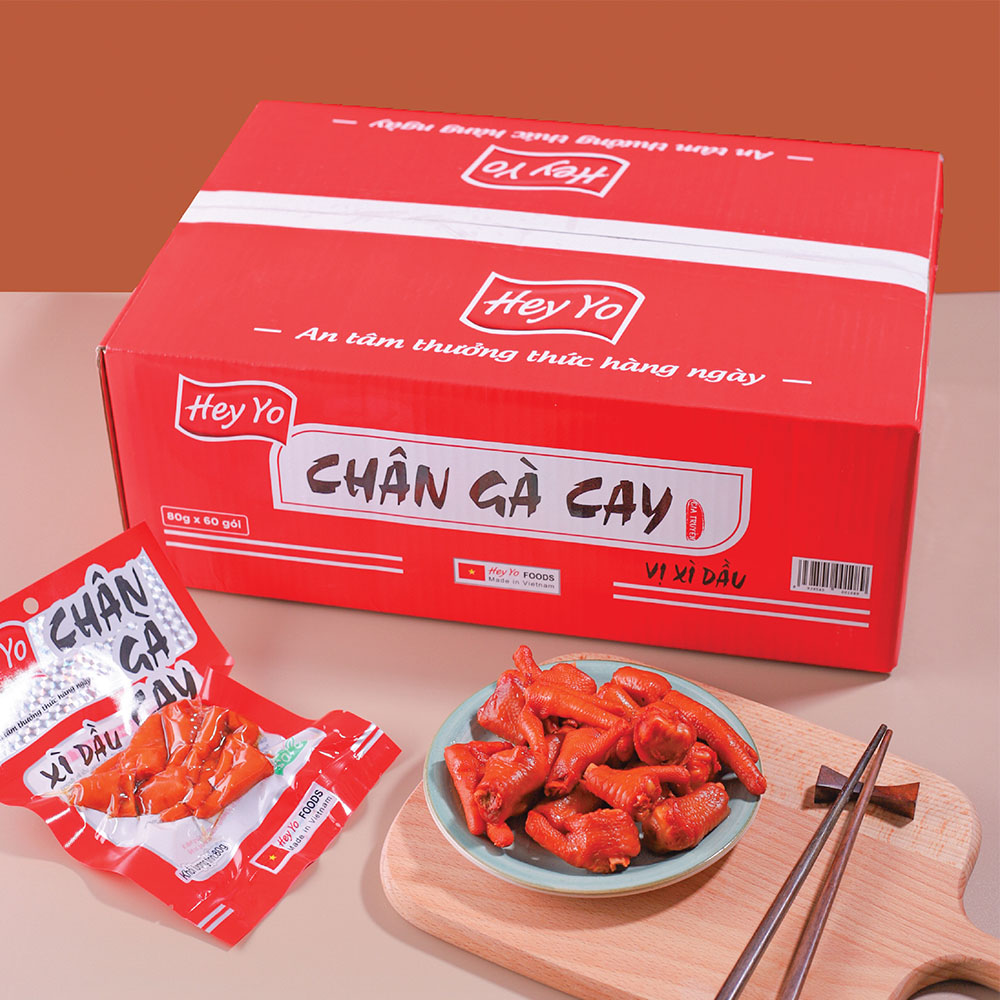 Combo 10 Chân Gà Cay Hey Yo Việt Nam Chân Gà cay 80g, Cay xì dầu thơm ngon chất lượng