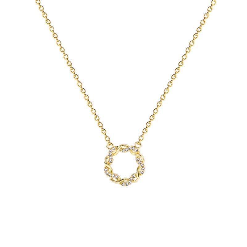 Dây chuyền vòng cổ nữ titan không đen mặt vòng tròn đơn giản đẹp Ring House