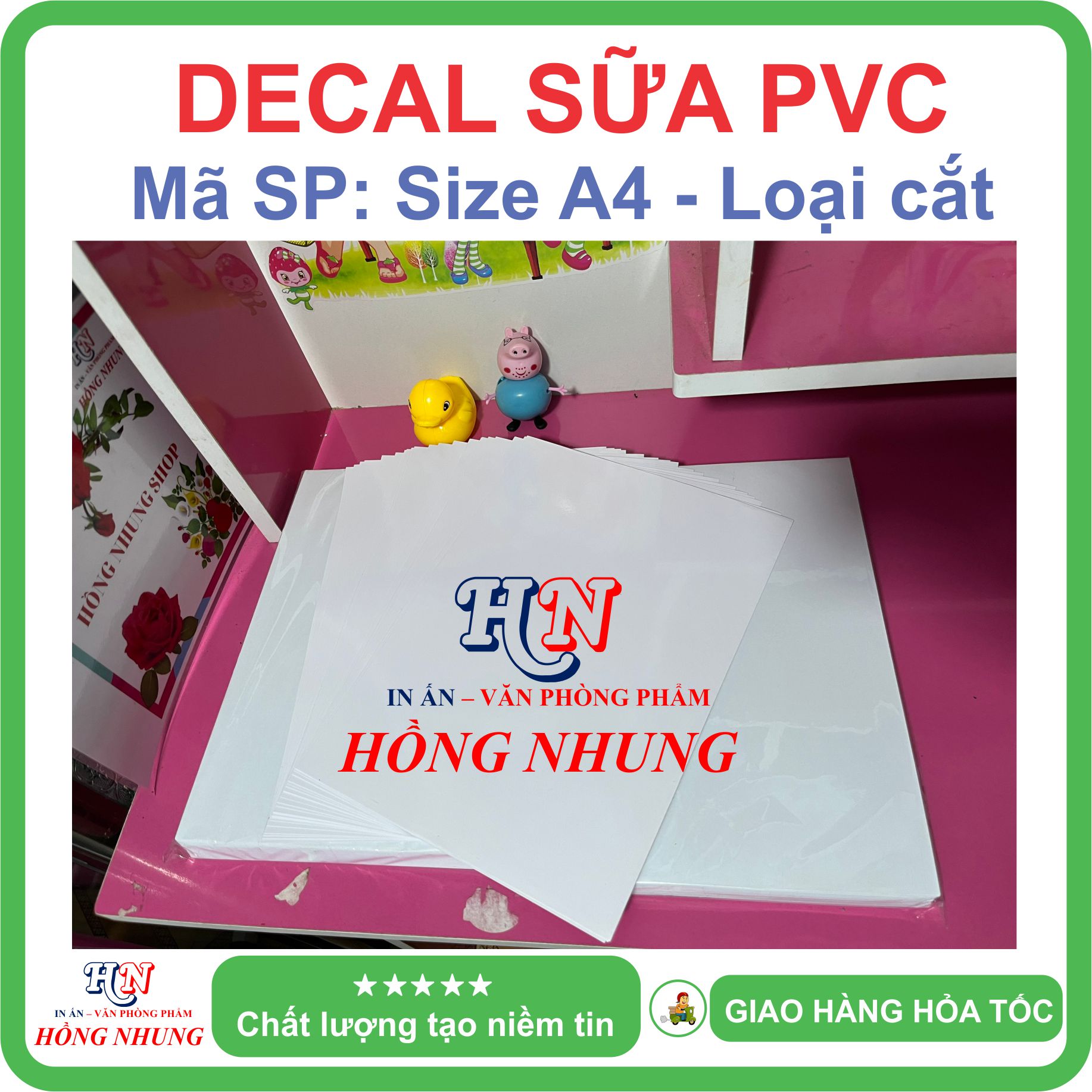 [In Phun ] Xấp 20 Tờ Decal nhựa PVC trắng Sữa A4 - Giúp Bạn In Tem Nhãn, Ghi Chú, Hay Bìa Nhãn Bưu Phẩm