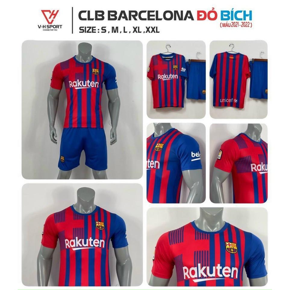 Bộ Quần Áo thể thao, bóng đá CLB Barca mùa 2021 -2022, vải cao cấp chất lượng, thấm hút mồ hôi, thoát nhiệt nhanh