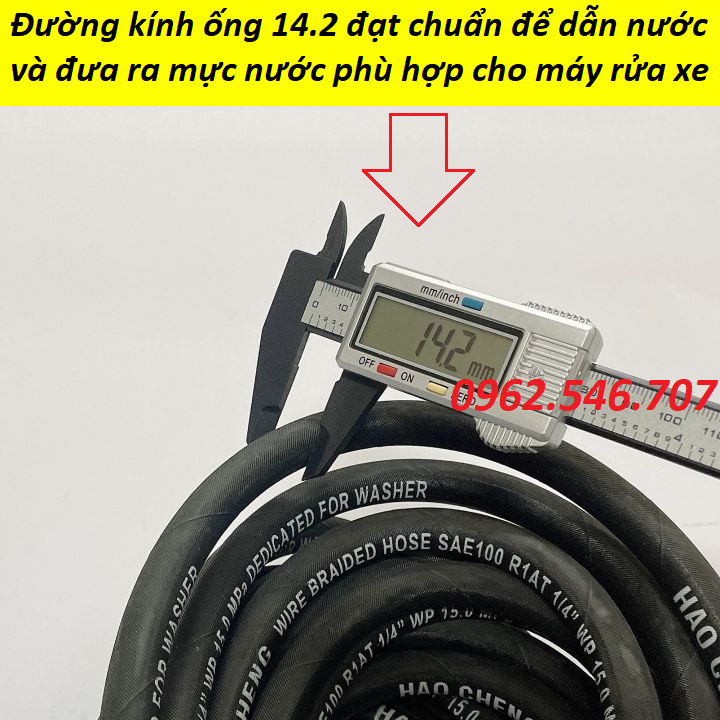 Dây rửa xe Lõi Thép 10, 15, 20m Dây rửa xe áp lực cao tặng kèm khớp đồng nối dài dây