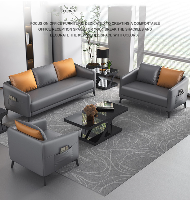 Bộ sofa da văn phòng giá rẻ Tundo kèm ghế đơn HVPCT-12