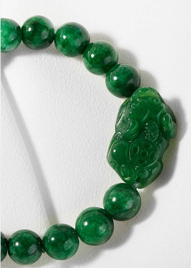 Vòng tay đá cẩm thạch sơn thủy phối tý hưu Ngọc Quý Gemstone