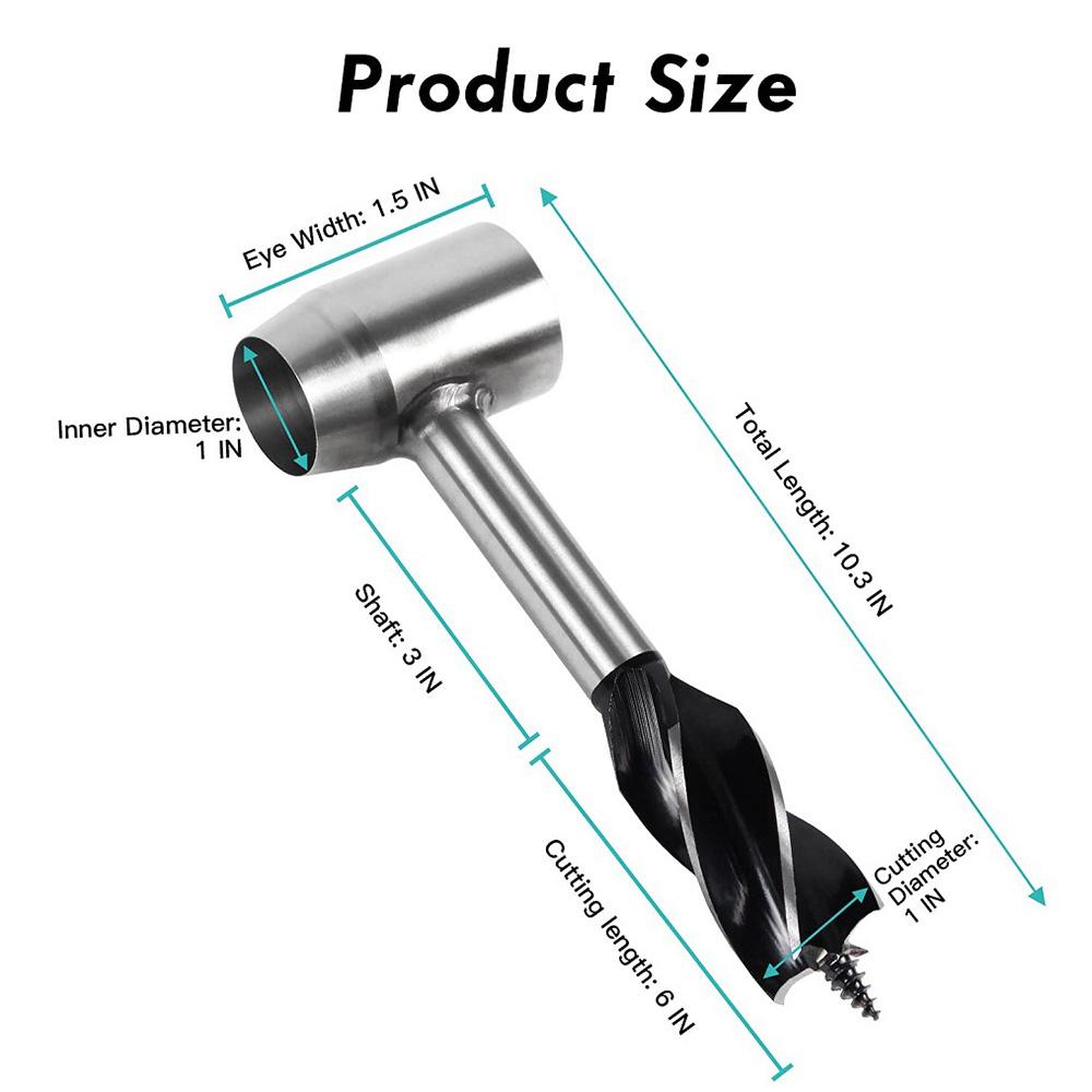 Hướng dẫn sử dụng Máy khoan gỗ Auger Máy khoan cầm tay đa năng ngoài trời Cờ lê sống sót Máy khoan cầm tay Auger với Túi da PU cho Cắm trại ngoài trời Trang bị ba lô Tòa nhà trú ẩn