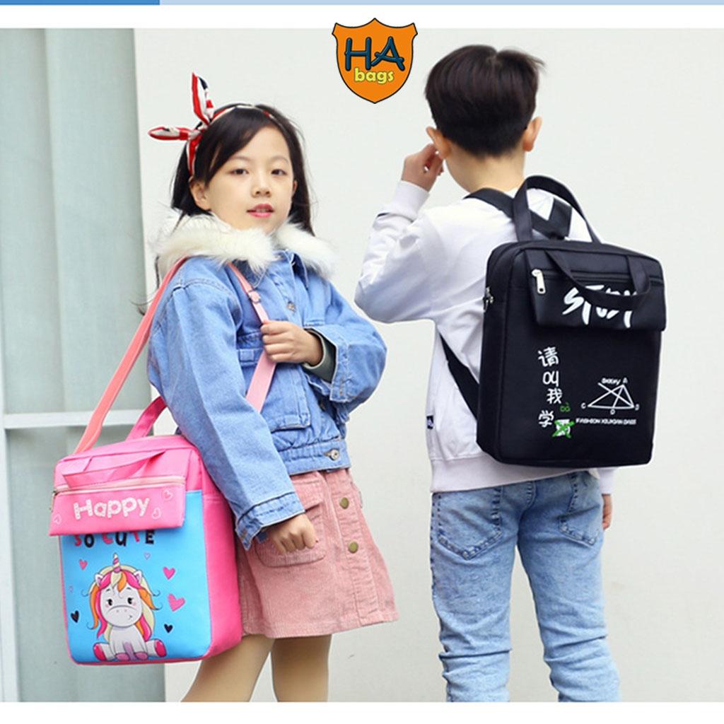 Túi xách học thêm HA1025, balo đi học cho học sinh kích thước 31x27x8cm