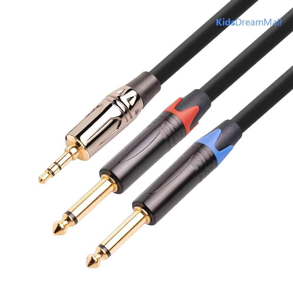 Mới Cáp Chuyển Đổi Âm Thanh 1 Sang 2 Giắc Cắm 3.5mm Sang 6.35mm