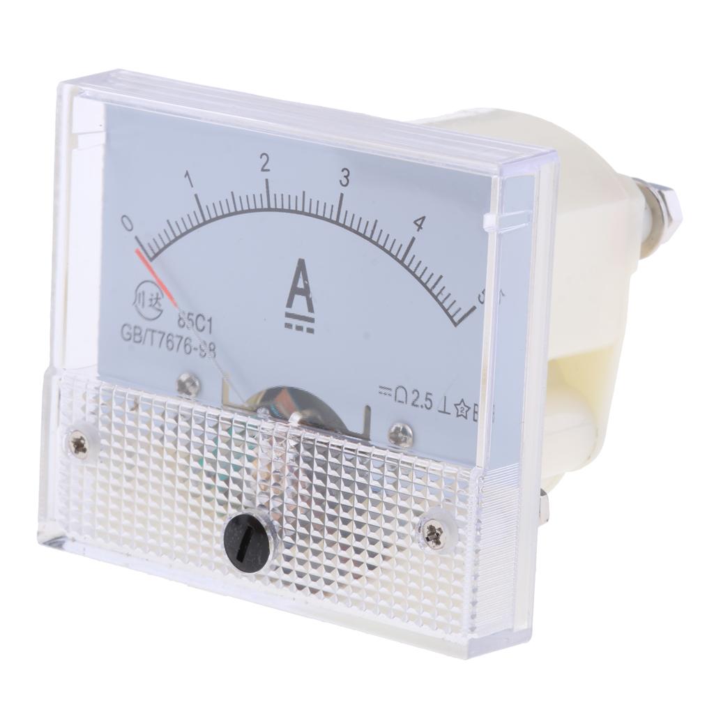 2Pcs DC Ammeter Analog Panel Amp Meter Current Pointer -10A 0-5A