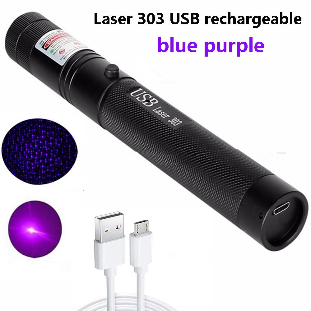 Thiết bị laser công suất cao di động có thể sạc lại laser màu đỏ tím Ultra Far 10000M 5MW Focus có thể điều chỉnh laser 303 laser