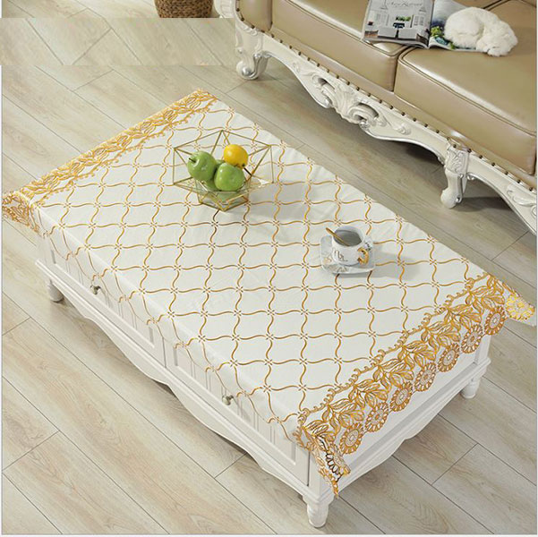 Khăn Trải Bàn 50-60-70cmx1m-1m2-1m4 Nhũ Vàng Chống Thấm Bẩn Sang Trọng