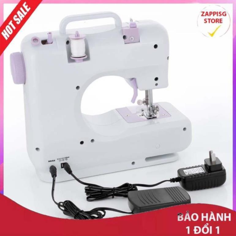 Sale Máy May Mini Gia Đình FHSM505 12 Kiểu May, Có Vắt Sổ