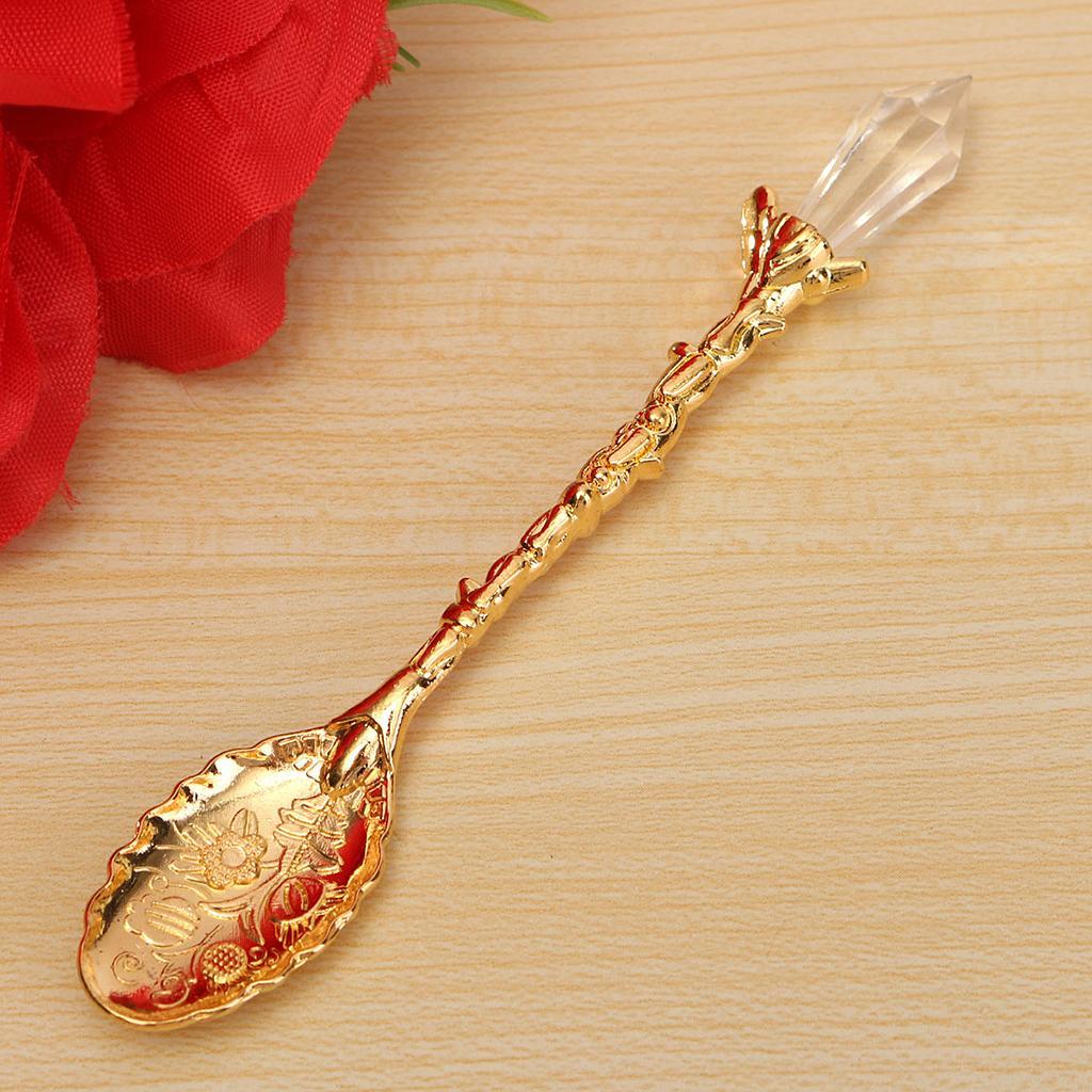 Crystal Head Coffee Spoon Scoop with Espresso Coffee Grinder Cleaning Brush