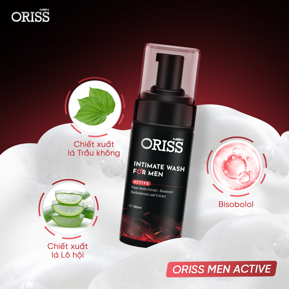 Hình ảnh Dung Dịch Vệ Sinh Chuyên Biệt Cho Nam Dạng Bọt Oriss Men Active - 120ml/chai