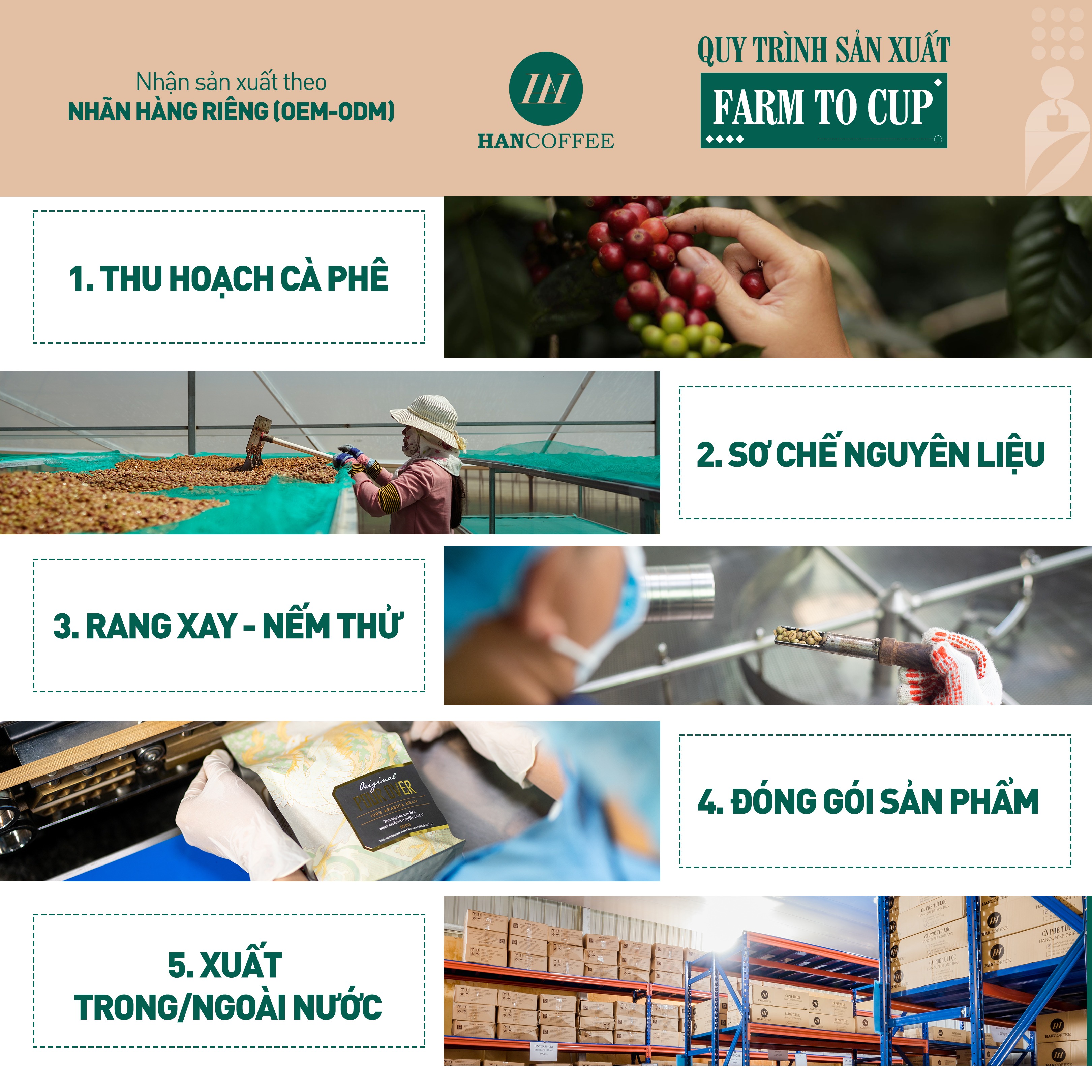 Cà Phê Arabica - Cafe Rang Mộc 100% HANCOFFEE Đắng Vừa, Chua Nhẹ, Ngọt Dịu, Dễ Uống Pha Phin - HN70R30AB1