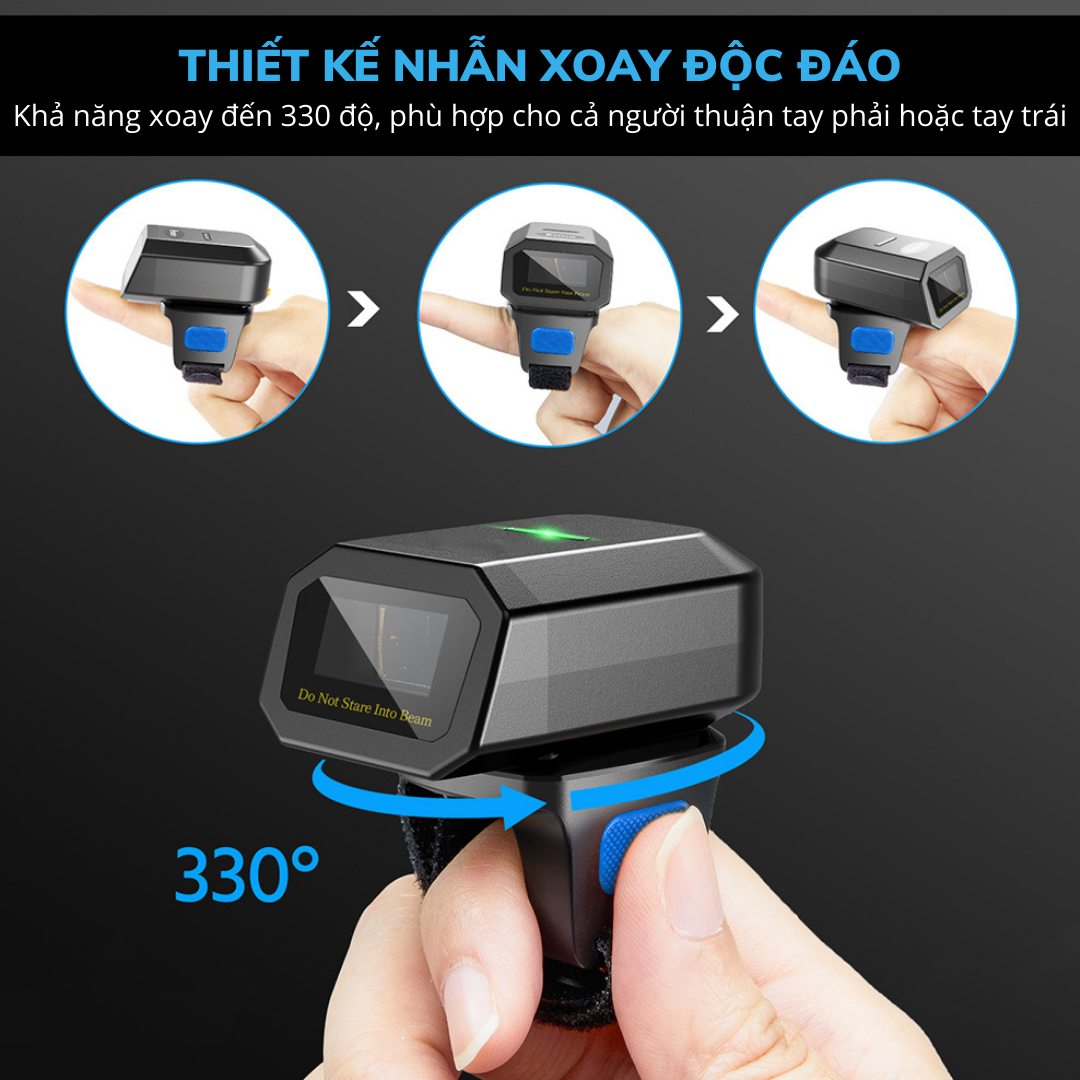 Ring Scanner – Máy quét mã vạch không dây – Máy đọc mã vạch bluetooth – OPTORI OP3102 (Hàng chính hãng)