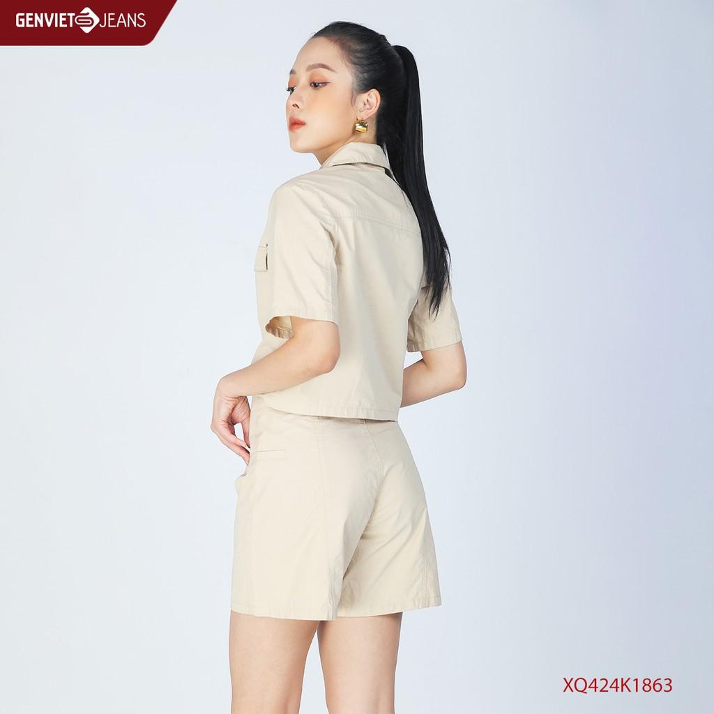 Quần sooc nữ ống suông XQ424K1863 GENVIET