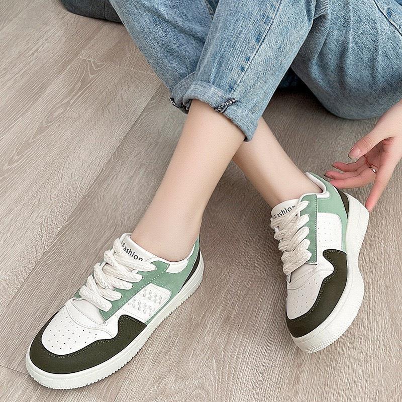 Giày thể thao nữ sneaker độn đế 5cm chất liệu da siêu đẹp mẫu mới 2022 phong cách thời trang hot trend, giày đi học