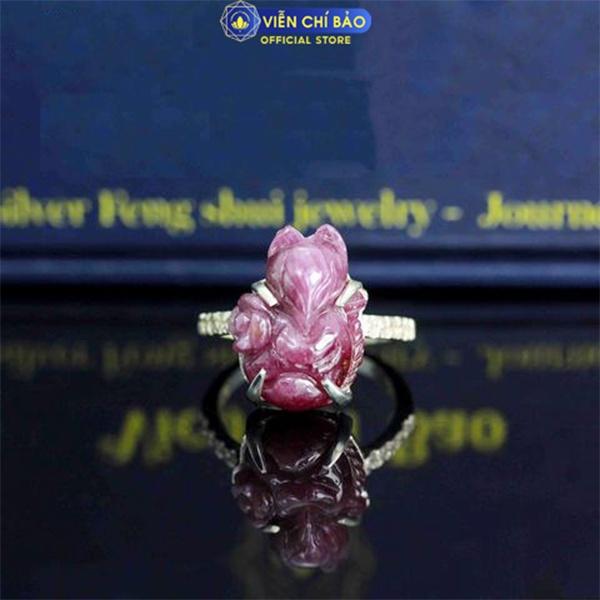 Nhẫn bạc nữ Hồ Ly Cửu Vỹ Thiên Hồ Ruby chất liệu bạc S925 Viễn Chí Bảo N600001
