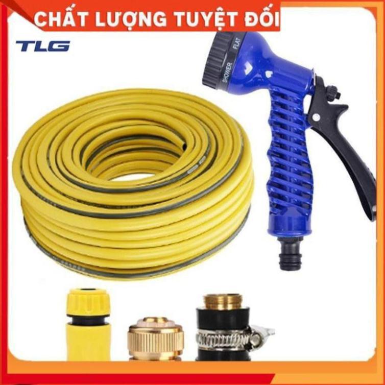 Bộ dây và vòi xịt tăng áp lực nước,rửa xe, tưới cây 15m (cút nhựa nối đồng nhựa) 206843