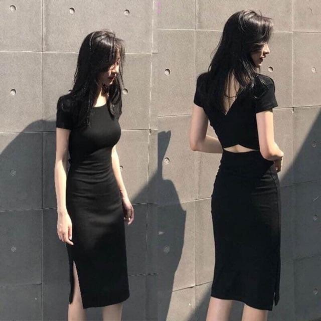 F849 Đầm thiết kế đắp chéo lưng