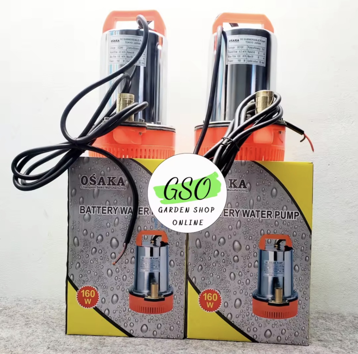 Bơm chìm 12V/24V - OSAKA công suất 160W hút đáy an toàn bơm thả tỏm, bơm hút chống ngập