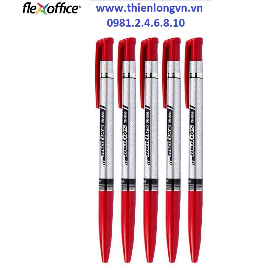 Combo 5 Bút bi flexoffice FO-024 Chính Hãng Vết Trơn Đều Mực