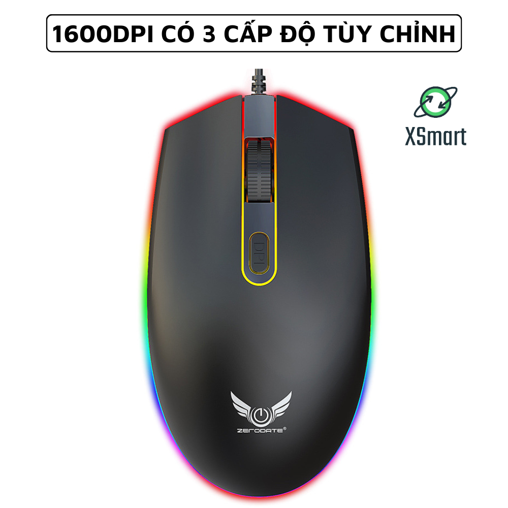 Chuột Máy Tính Gaming Có Dây V6 Zero LED Rgb, Độ Chính Xác Cao cho chơi game và làm việc văn phòng-Hàng Chính Hãng