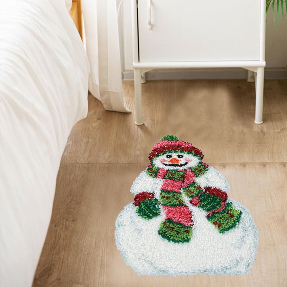 Latch Hook Rug Kits Carpet Embroidery Kit DIY Christmas Snowman Home Ornaments